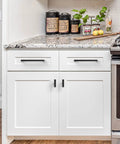 Kitchen cabinet with 10 Pack Matte Black 7 Inch Cabinet Handles Stainless Steel Drawer Pulls for easy installation and durable use
