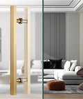 Double Sided H Shaped Sliding Door Handle with Ergonomic Push Pull Grip, Modern Rustic Look Aluminum Construction