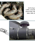 Heavy Duty 2 Set Of 304 Stainless Steel Worm Gear Hose Clamps With 11 Point 5 Feet Strap Kit For Secure Mechanical Grip And Rigid Core Construction That Won't Slip Under Pressure on exhaust pipes