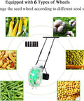 Handy Manual Seed Spreader And Fertilizer Applicator For Small Farms And Home Gardens with 6 seed-setting wheels.