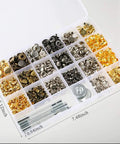 400 Piece Leather Fasteners Kit With Rivets, Eyelets, Grommets, Snaps And Binding Screws, Includes Fixing Tools For Thin Leather