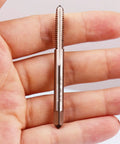 Holding a Two Pack No 10 24 UNC Thread Tap Right Hand M2 HSS, 10 X 24 UNC Straight Fluted Machine Tap, durable high speed steel