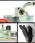 Close-up of Mechanical Fuel Pump With Gasket For Chevy GMC Pontiac Buick Oldsmobile Cars showing metal finish and fitting