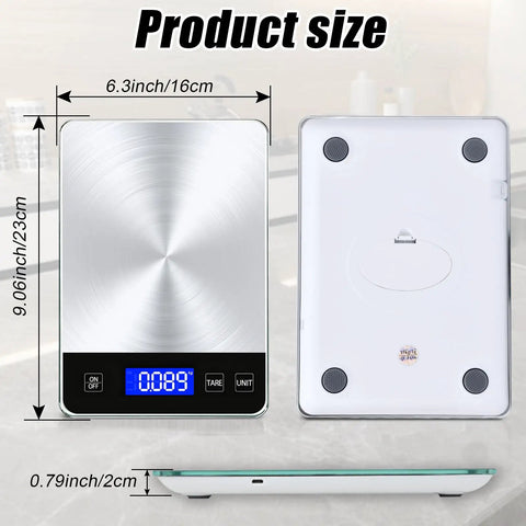 Digital Kitchen Scale For Home Chefs With 33Lb Capacity, Precise 1g/0.1oz Weighing, Stainless Steel, LCD Display