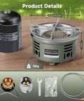 Ultra Light Infrared Camping Stove With Windproof Burner Portable Gas Stove For Propane Or Butane Lightweight Aluminum Alloy With Carrying Case