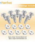 9 Piece Dryer Terminal Block Screw Kit Replacement For Whirlpool And Kenmore, showing bolts and nuts set on display.