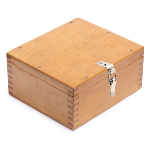 8 Pack Stainless Steel 90 Degree Spring Toggle Lock Latches With Mounting Screws securing a wooden box lid