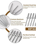500 Pcs Aluminum Pop Blind Rivet Assortment Kit For Boat Duct Home Hardware Fasteners, Quick Install With Manual Or Pneumatic Rivet Tool, Vibration Resistant, Strong Secure Hold For Diy Projects, 4.8x20mm aluminum rivets