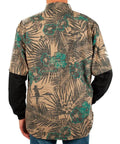 Back view of Flame Resistant Long Sleeve Hawaiian Shirt Tropi Camo X Large for workwear, lightweight, moisture-wicking FR knit.