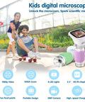 Recordable Kids Digital Microscope With 2.4 Inch IPS Screen 200W Photo And Video 1000X Magnification Illuminated Handheld Microscope