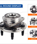 Front Or Rear Wheel Hub Bearing Assembly With ABS For 5-Lug GM Vehicles - Fits Malibu, Impala, Equinox - multi-view display