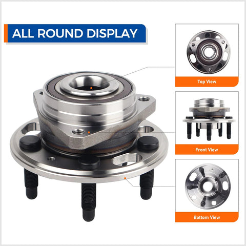 Front Or Rear Wheel Hub Bearing Assembly With ABS For 5-Lug GM Vehicles - Fits Malibu, Impala, Equinox - multi-view display