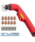 Pro Grade S45 Plasma Torch Head Kit With PD0116-08 Tips And PR0110 Electrodes, 1 Wrench, Red OEM Replacement Parts For Plasma Cutters