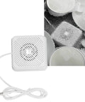 Ultra Compact Portable USB Dishwasher For Kitchen Sink, White Ultrasonic Cleaner with USB cord and bubbling clean dishes.