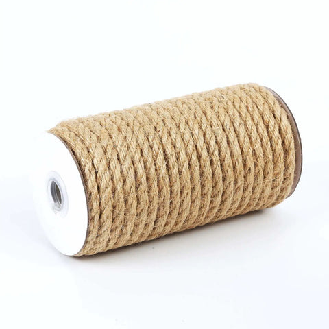 Natural Jute Twine Rope 8mm By 50ft Heavy Duty Roll For Cat Scratching Posts Bundling Gardening And DIY Crafts Pet Safe Fray Resistant Soft