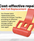 Tough As Nails Replacement Latches For Drawer Tool Boxes In Bright Red 2 Pack Precision Drop Down Hook detail showing cost-effective repair design.