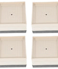 4 Pack Chair Leg Floor Protectors Glide Covers With Wear Resistant TPU Foot Pads For Wooden Floors, square beige design