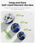 Quick-Swap Reusable Filament Spool With Two-Finger Press Design For Easy Filament Swaps, Keeps Half-Used Filament Secure With Strap