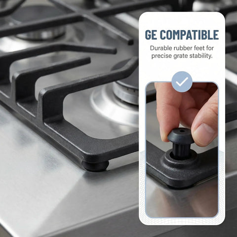 16 Pack Rubber Feet For Stovetop Grate Feet Replacement Three Sixteenth Inch Holes Compatible With GE Kenmore Gas Range Models