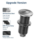 Stainless Steel Brushed Nickel Garbage Disposal Air Switch Kit with sink top button, showing durable ABS plastic body and drain hole.