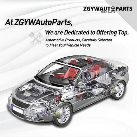Illustrated car with exposed internal components, showcasing automotive product offerings at ZGYWAUTOPARTS