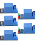 One Channel 5V Relay Module With Optocoupler Isolation ABS Relay Board For PLC Industrial Automation And Smart Home Plug And Play Set Of 5 Pro Grade Durable Electronic Components, 5-unit pack