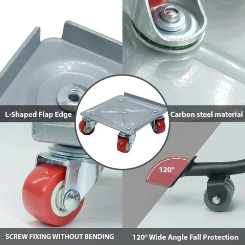 Heavy Duty Furniture Movers Dolly With Wheels with carbon steel material and L-shaped flap edge, features 360-degree rotating sliders.