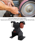 Upgrade Your Workshop With This Fafeicy Cordless Bench Grinder Featuring A Powerful Copper Motor For Sharpening And Polishing, showcasing a copper motor in action.