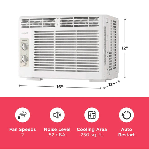 Slick 5000 Btu Window Mounted Air Conditioner Chills Your Space Up To 150 Sq Ft With Dead Silent Cooling Two Smooth Fan Modes And Absolute Zero Stress Auto Restart For Peak Summer Comfort In White