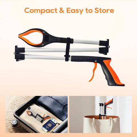 Two Pack 43 Inch Heavy Duty Grabber Reacher Tool With Foldable 360 Degree Rotating Jaw, Magnetic Tip, Ergonomic Grip, Wide Claw For Trash Cleanup Gardening And Reaching High Shelves, Ideal For Seniors