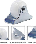 Luomorgo 12-pack 1-inch fixed caster wheels with metal top plate and white hard-plastic wheels for furniture