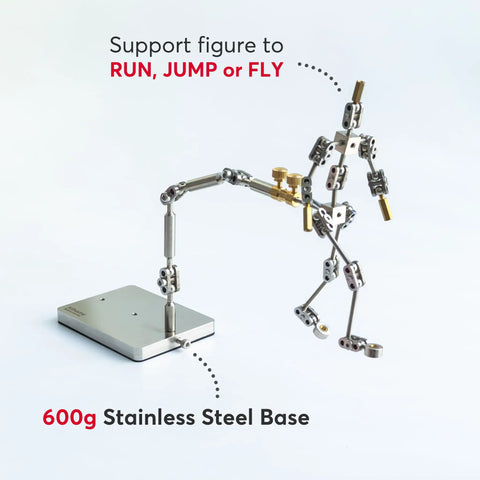 Stainless Steel Stop Motion Rig Arm With Five Flexible Joints For Smooth Animated Shots CNC Machined Armature Support Tool For Hobbyists And Studios Pro Grade Rig Holds Up To 280g, 600g base