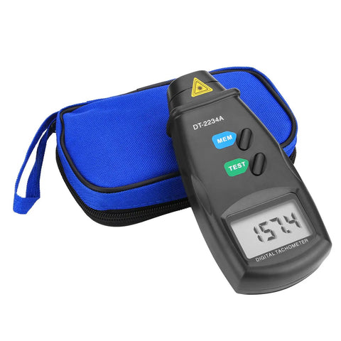 Must Have Non Contact Digital Tachometer RPM Meter With Infrared Readings 2.5 To 99,999 RPM Ultra Accurate 0.05 RPM Large LCD Display Memory Min Max Batteries Included 4 Pack Reflective Tape Revision Guide