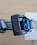 Close-up of ratchet handle on Beefy 4 Pack Ratchet Tie Down Straps One And One Quarter Inch By 16 Foot With Vinyl Double J Hooks