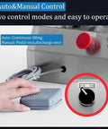 Heavy Duty Horizontal Liquid Filling Machine 100 To 1000 Milliliter Automatic Pneumatic Bottle Filler showing control modes and foot pedal.