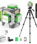 Self Leveling 360 Green Laser Level Kit With 50 Inch Tripod, Three 360 Degree Laser Lines For Construction.