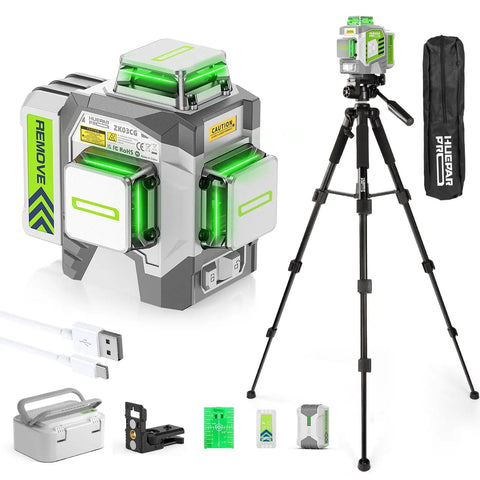 Self Leveling 360 Green Laser Level Kit With 50 Inch Tripod, Three 360 Degree Laser Lines For Construction.