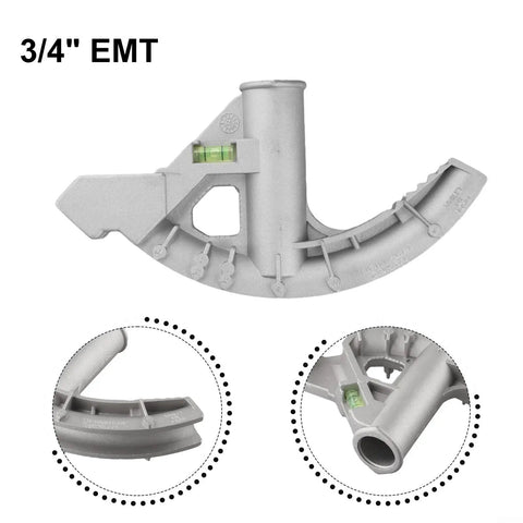 Heavy Duty Cast Aluminum Emt Conduit Bender With Embossed Angle Marks For Accurate 10 To 90 Degree Bends, 3/4 inch size detail.