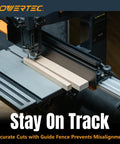 Bandsaw with 16 Inch By 3-1/2 Inch Band Saw Fence For Resawing attached, showing precise cutting setup with wood pieces.