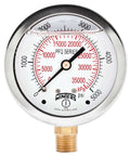 Industrial Pressure Gauge With Two And A Half Inch Dial, A Real Workhorse, Liquid Filled Brass Internals In A Stainless Steel Case