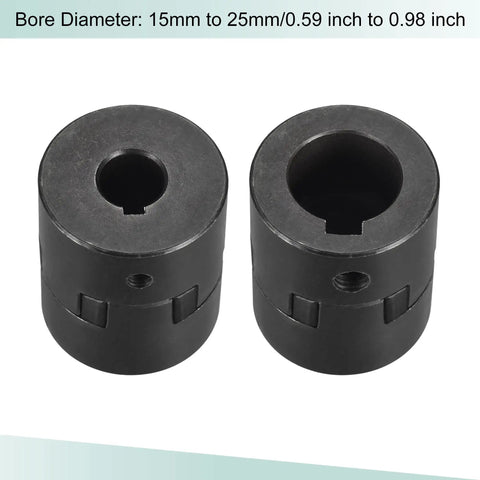 Rock Solid Flexible Coupling Shaft 15mm To 25mm Bore 52mm Length 44.5mm Outer Diameter Motor Coupler Joint