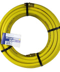 Built Tough As Nails 50 Foot Pneumatic Air Hose With 3 8 Inch Diameter And 250 Psi Rating featuring solid brass Npt fittings coiled for easy storage.
