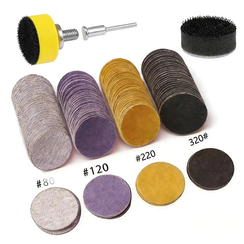 Check Out This Awesome 1 Inch Sanding Discs Kit with Pad Set For Rotary Tool featuring various grit discs and pads.