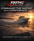 Boat navigating sunset waters, showcasing Reliable Part Systems durability.
