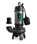 1 HP Submersible Sewage Pump With Auto Float Switch 115V 2 Inch NPT Discharge Stainless Casing E Coated Semi Open Impeller