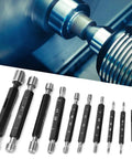 10 Piece Thread Plug Gauge Set With Double End Through Stop For Metric Thread Inspection and lathe demonstration
