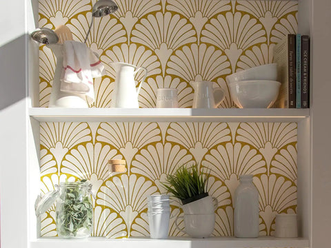 Gold Peel And Stick Wallpaper Self Adhesive For Cabinets And Walls Dope Boho Leaf Ginkgo Biloba Pattern Removable Contact Paper