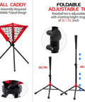 6x6ft Portable Baseball And Softball Net With Sturdy Bow Frame, Hitting, Pitching And Throwing Practice, Includes Batting Tee, Ball Caddy