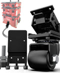 Upgraded Steel Front Caster Wheel Kit for Packout Tool Box with 220 lbs capacity, showing assembly parts and folded design.