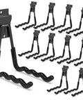 Beefy Ten Pack Wave Shape Slatwall Hooks For Garage Storage Heavy Duty Slat Wall Hangers Each Hook Replaces Four Standard Slatwall Hooks Fits Garden Tools And Workshop Black